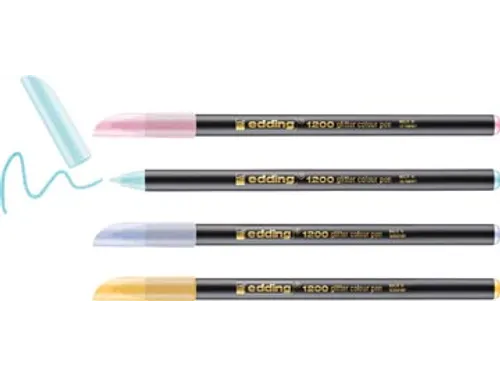 Glitter Viltstift E-1200 Assorti Pastel Set Van 4