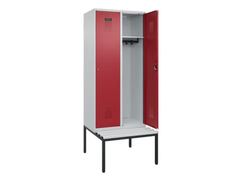 locker met bank,HxBxD 2120x800x815mm,2vak,vak B 400mm,cilinderslot