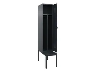 locker met bank,voor scheiding van kleding,HxBxD 2120x400x815mm,1vak - 1