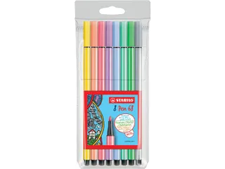 Viltstift STABILO Pen 68 medium pastel assorti etui à 8 stuks - 1