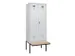 locker met bank,voor scheiding van kleding,HxBxD 2120x800x815mm,2vak