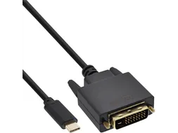 Kabel inLine USB-C DVI 24+1 3.1 1080P M/M 2 meter zwart