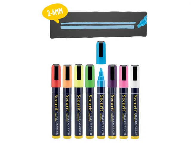 Krijtstift Securit Sma-510 Schuin Assorti 2-6mm Blister à 8st