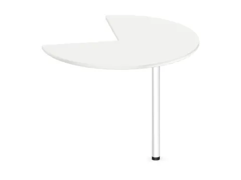 aanbouwtafel,i.h.v.,HxØ 720-840x1000mm,driekwartrond,Bl-wit