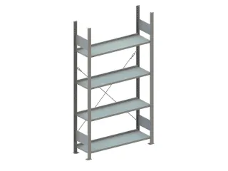 magazijnstelling,grondveld,HxBxD 1850x1056x336mm,vakl. 80kg,4xlegbord - 1