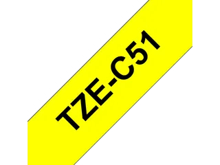 Brother TZe-C51 labeltape zwart op fluorescerend geel – breedte 24 m - 2