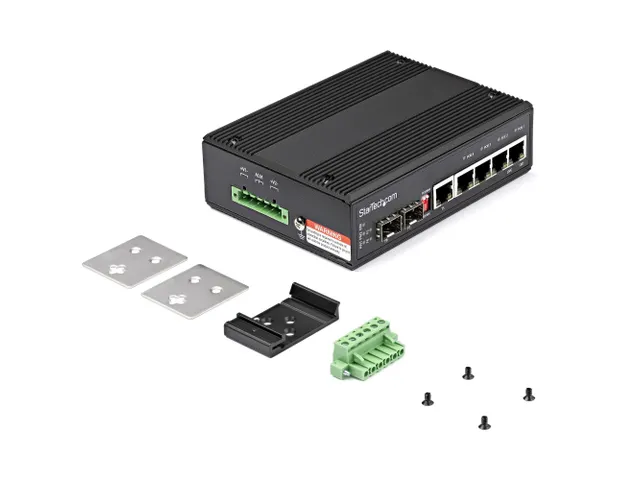 Industrial 6 Port Gigabit Ethernet Switch 4 PoE RJ45 +2 SFP Slots