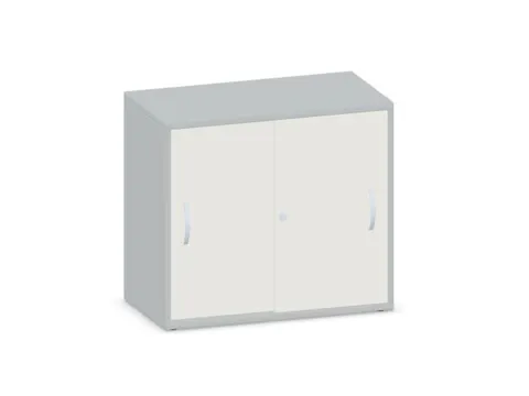 Schuifdeurkast 720x800x430mm Decor Romp Lichtgrijs Decor Front Wit