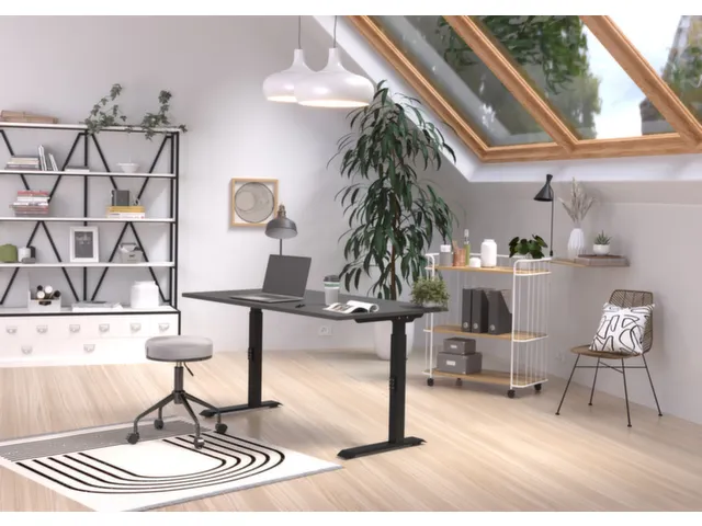 In hoogte verstelbaar bureau,HxBxD 680-910x1200x800mm,blad grafiet