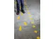 Vloermarkeringssticker Voet Geel 90x240mm