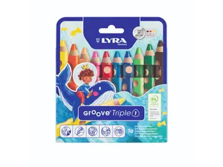 Kleurpotlood LYRA Groove Triple One extra dik set à 10 kleuren - 2