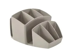 Pot a crayons 8 comp. Gris sable - ClassicFrance,
