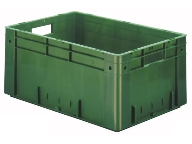 Euronorm Stapelkrat 270x600x400mm 50l Wanden/Bodem Gesloten Groen