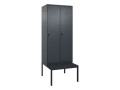 locker met bank,HxBxD 2120x800x815mm,2vak,vak B 400mm,draaigrendel