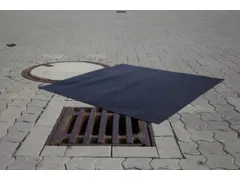 putafdekking,bestand tegen chemicaliën,LxB 1200x1200mm,neopreen,zwart