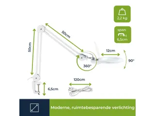 Loeplamp Met Vergrootglas 5 Dioptrie 22w Wit - 7