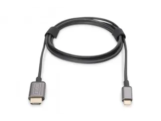 USB-C HDMI-adapter 1,8m 4K/30Hz zwart metalen behuizing - 1