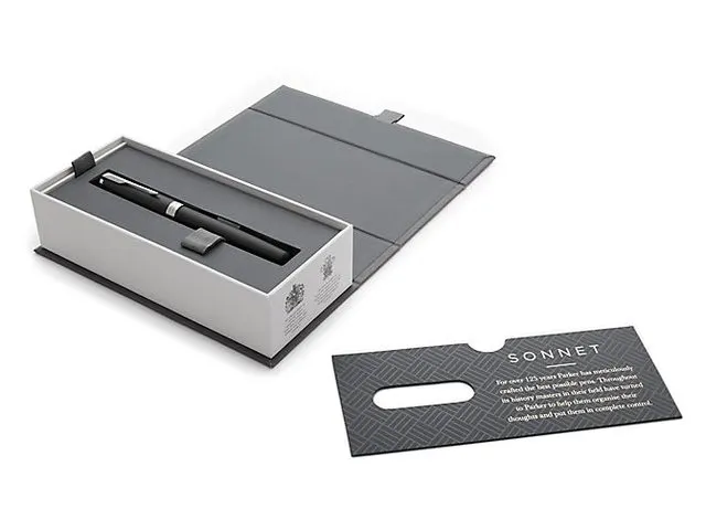 Vulpen Parker Sonnet Matte black CT Finish Fijn