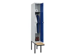 locker met bank,HxBxD 2120x300x815mm,1vak,vak B 300mm,draaigrendel