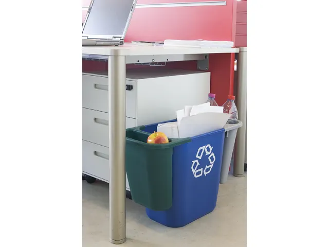 Corbeille Rubbermaid Recycling Medium 26L bleu