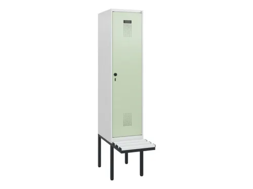 locker met bank,HxBxD 1950x400x815mm,1vak,vak B 400mm,draaigrendel