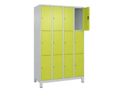 lockerkast,HxBxD 1950x1200x500mm,4x3vakken,vak B 300mm,cil.-slot