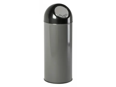 Afvalbak met pushdeksel 55 liter Metallic