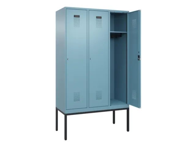 locker,HxBxD 2120x1200x500mm,3vak,vak B 400mm,cil.-slot,voetonderstel