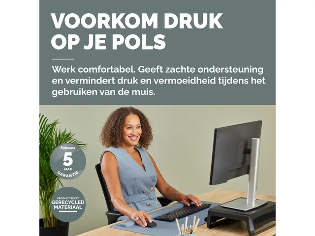 Polssteun Fellowes Breyta palm blauw 6x18cm