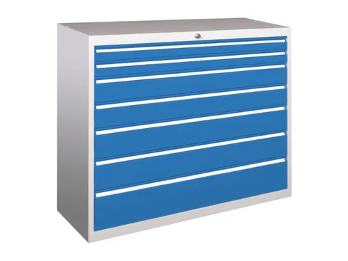 ladekast HxBxD 1000x1023x600mm 7laden RAL7035 front RAL5012