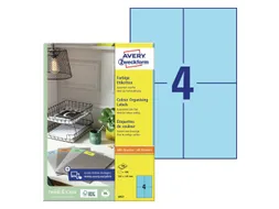 Gekleurde Etiketten Avery Zweckform 105x148mm A6 Blauw 400 stuks