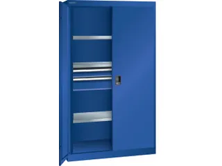 systeemkast,HxBxD 1950x1100x641mm,3xStalen bodem,2lade(n),lak RAL5005 - 2