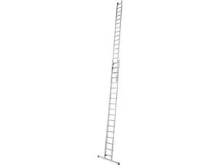 optrekladder,2x20,sporten,balk L 5,8-10,55m,2-dlg.,aluminium - 1
