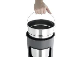 Metalen Afvalbak 17 Liter Met Asbak Antraciet - 4