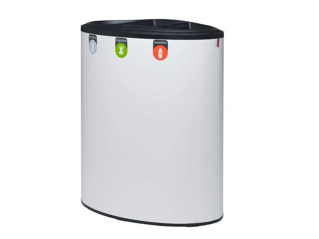 Gescheiden Afvalbak Lune Binc 3-stroom Met Open Deksel Wit