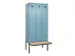 locker met bank,voor scheiding van kleding,HxBxD 2120x900x815mm,3vak