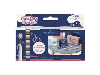 Marker creatief Faber-Castell Goldfaber brushpunt B set a 6 stuks Happ - 1