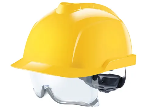 MSA V-Gard 930 ongeventileerde veiligheidshelm Geel