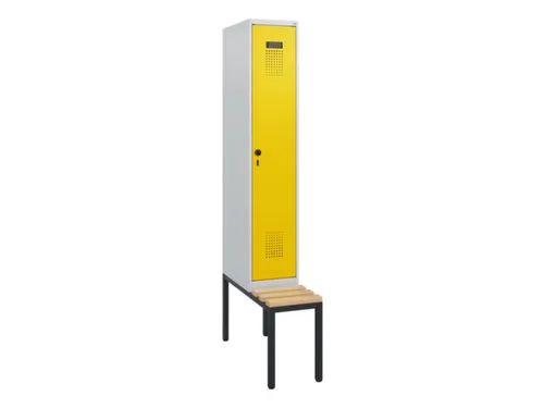 locker met bank,HxBxD 1950x300x815mm,1vak,vak B 300mm,draaigrendel