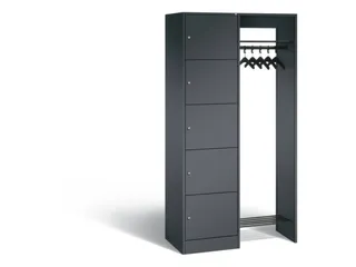 locker met kapstok,HxBxD 1950x960x480mm,romp RAL7021,front RAL7021 - 1