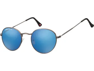 Zonnebril Montana met Revo blauw rond glas met staalkleurig - 1