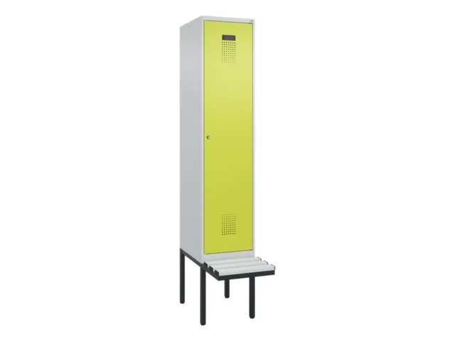 locker met bank,voor scheiding van kleding,HxBxD 2120x400x815mm,1vak