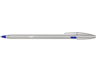 Balpen Bic Cristal Re-new medium zilver + 2 vullingen blauw - 2