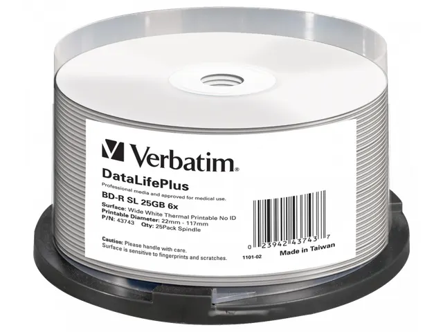 Blue Ray BD-R 25GB 6x 25 Stuks