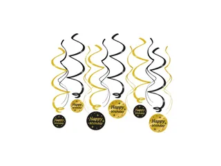 Classy party swirls Happy birthday - 1