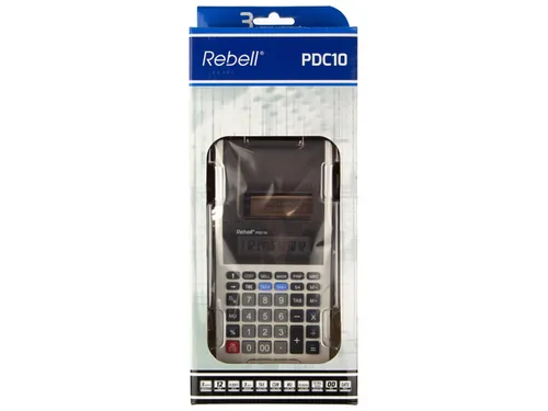 Calculator Rebell-PDC10-WB wit-zwart print