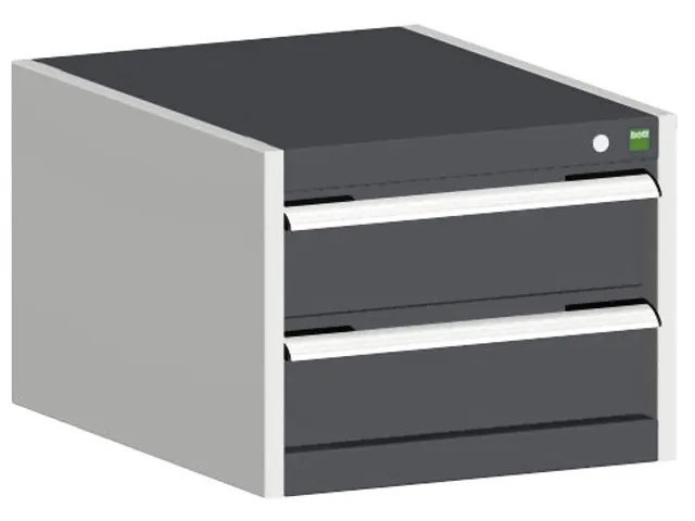 ladekast HxBxD 250x525x525mm 2laden RAL7035 front RAL7016