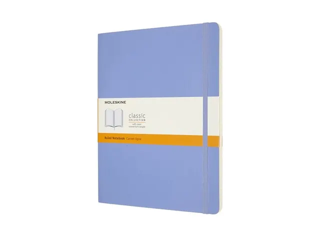 Notitieboek Moleskine XL 190x250mm lijn soft cover hydrangea blue
