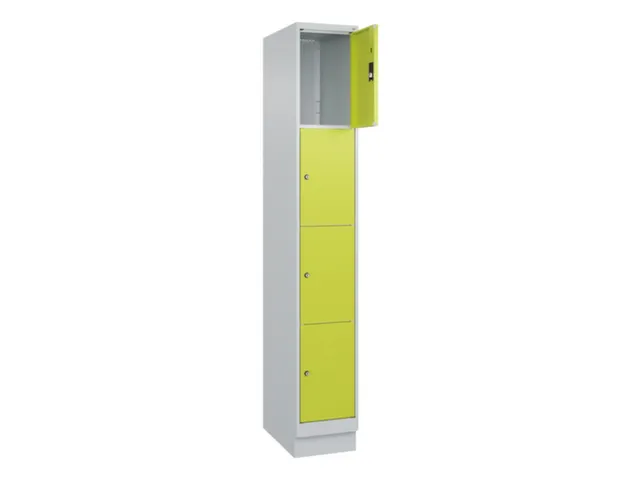 lockerkast,HxBxD 1950x300x500mm,1x4vakken,vak B 300mm,cil.-slot,sokkel