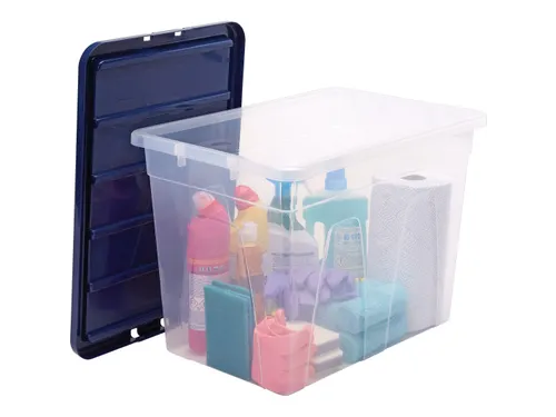 Opbergbox 64 Liter Plastic Transparant Blauw